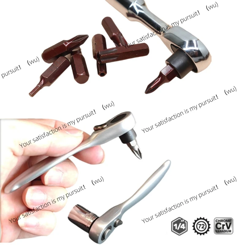 Mini treble 1/4 Ratchet Wrench Double Ended Quick Socket Ratchet Wrench Screwdriver Hex Torque Wrenches Set Spanner