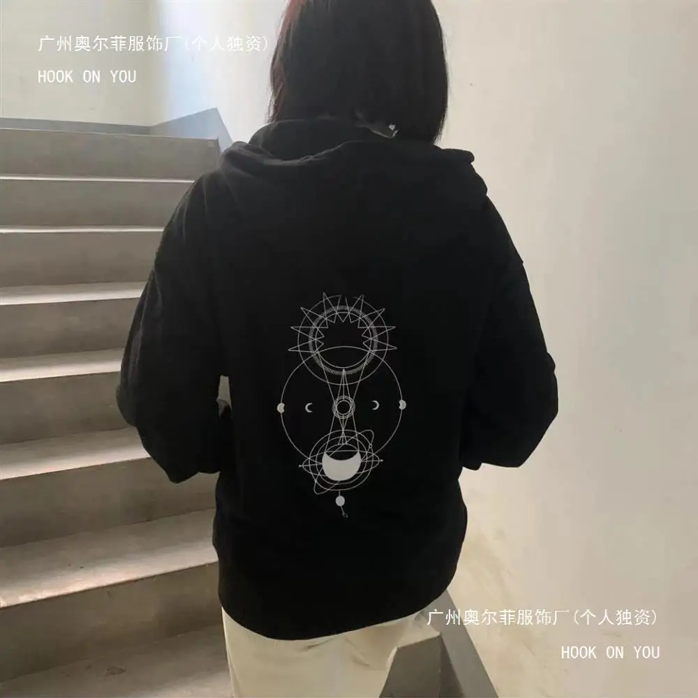 Series The Eclipse Akk Ayan Cosplay Costume Adult Unisex Black Zipper Hoodie Top Coat Jacket Pullover Sweatshirt Casual ﻿