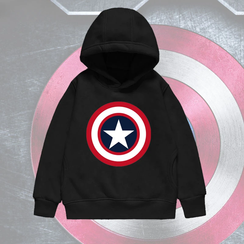 Captain America Black Widow Cartoon Anime Periphery Children's Hoodie New Style Spring and Autumn Boys and Girls Hoodies