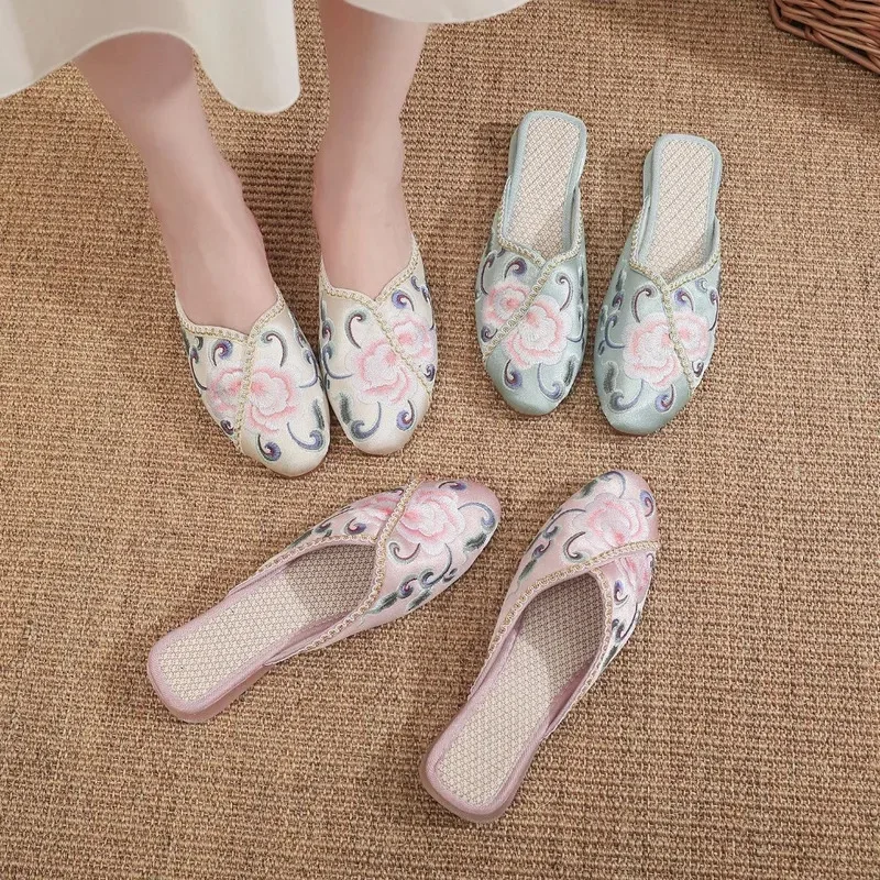 

CyFashion, женская обувь с вышивкой, повседневные сандалии Hanfu, Zapatos De Mujer, древний костюм, женские тапочки, обувь Pantuflas для женщин