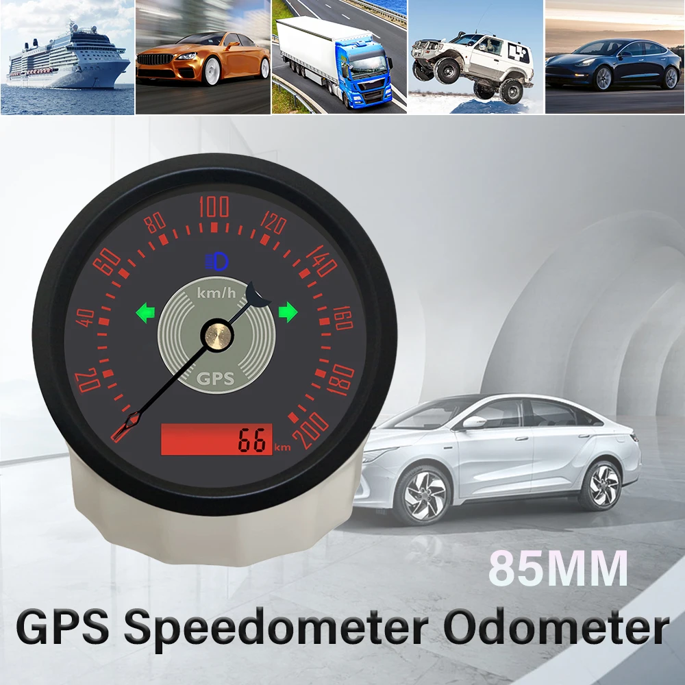 

ELING 85mm Classical Style 0-160KM 200MPH 220KM/H GPS Speedometer Odometer with Backlight 12V 24V for Car Motorcycle Limousine