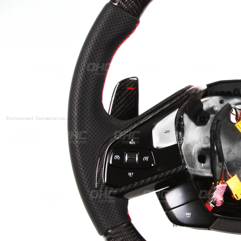 Suitable for Chevrolet Corvette C8 carbon fiber car steering wheel modification with a flat-bottom racing steering wheel
