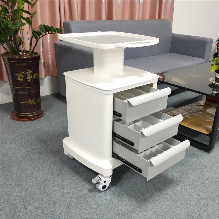 ABS Dental Beauty Instrument Trolley Cart Drawer Ultrasound Knife Small Bubble Skin Mobile Stand Putting Equipment Rack