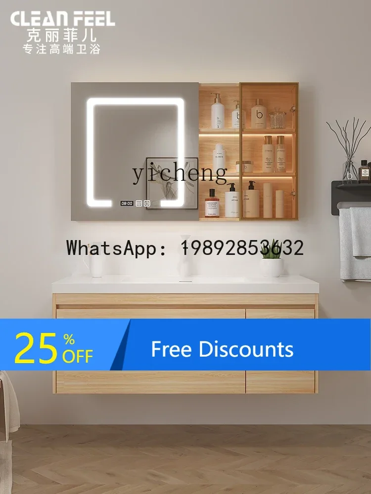 

LYY Stone Plate Seamless Ceramic Whole Washbin Modern Light Luxury Bathroom Cabinet Washbasin Cabinet Wash Basin