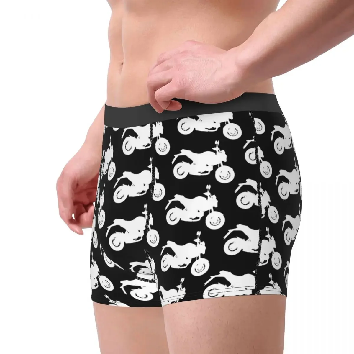 Grom White Bike Biker Cycle Bicycle Racing Underpants Homme Panties Male Underwear Print Shorts Boxer Briefs