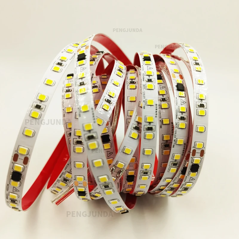 220V LED Strip Light SMD 2835 High Brightness 120LEDs/m Flexible LED Tape Light Outdoor Waterproof LED Light Strip 5m/roll