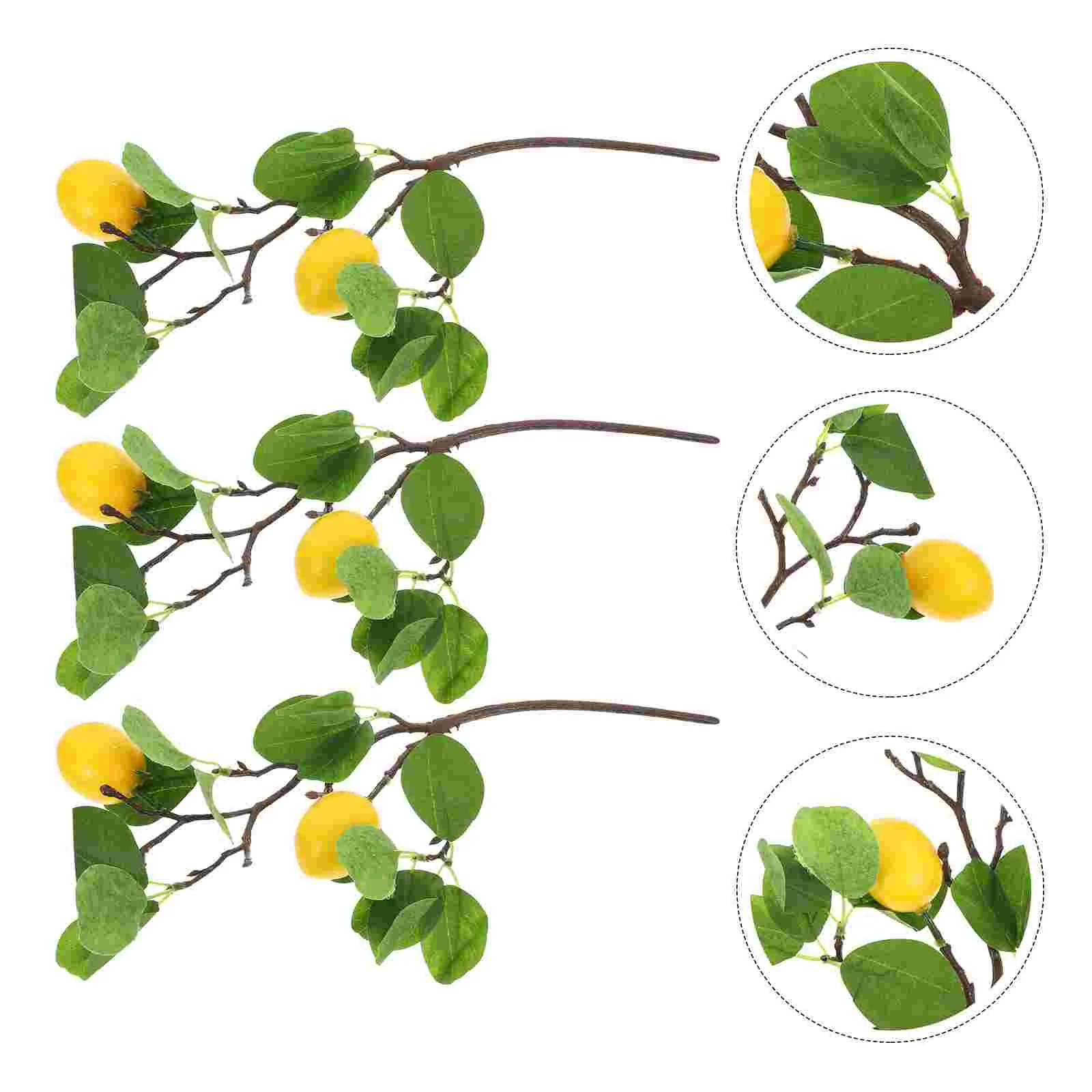 

Faux Lemon Branch Artificial Small Plants Cutting Decor Plastic Decorations for Kitchen Lemons