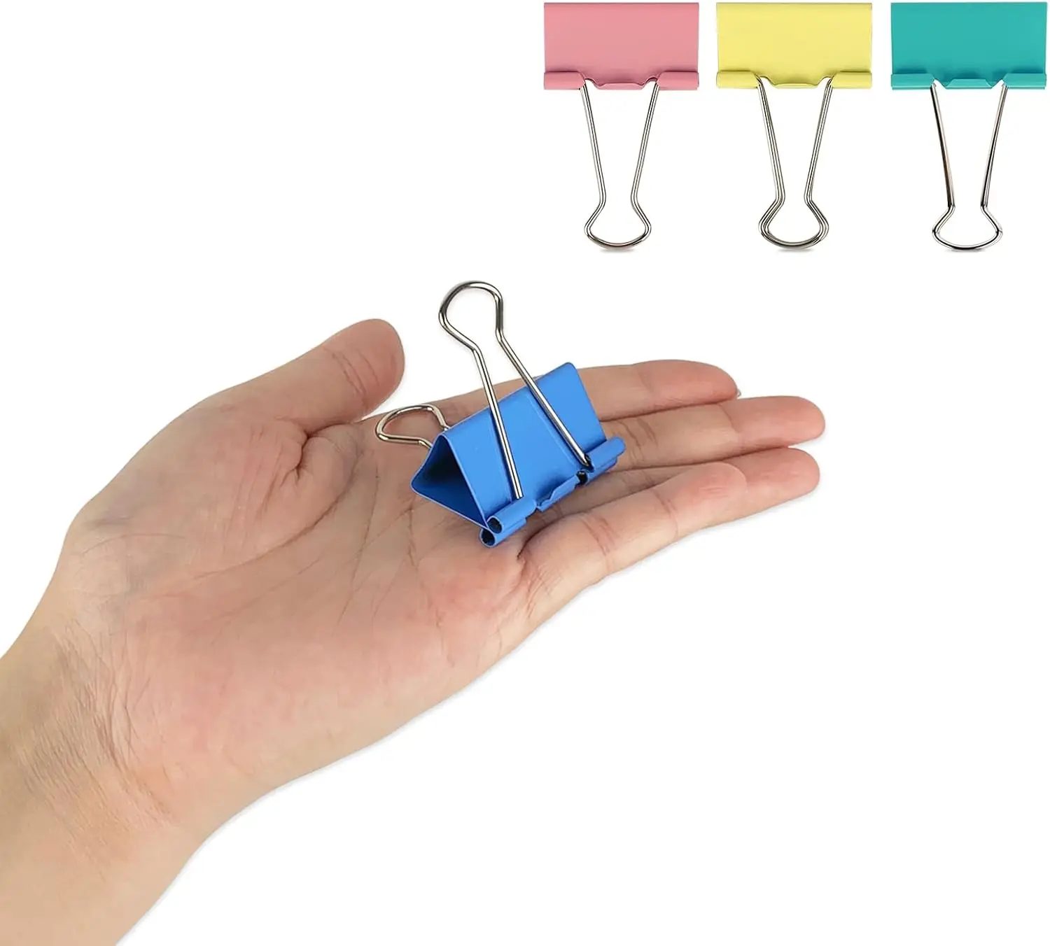 

1.6 inch Binder Clips, 24 Pack, Large Paper Clamps, 4 Vibrant Colors for Office Supplies