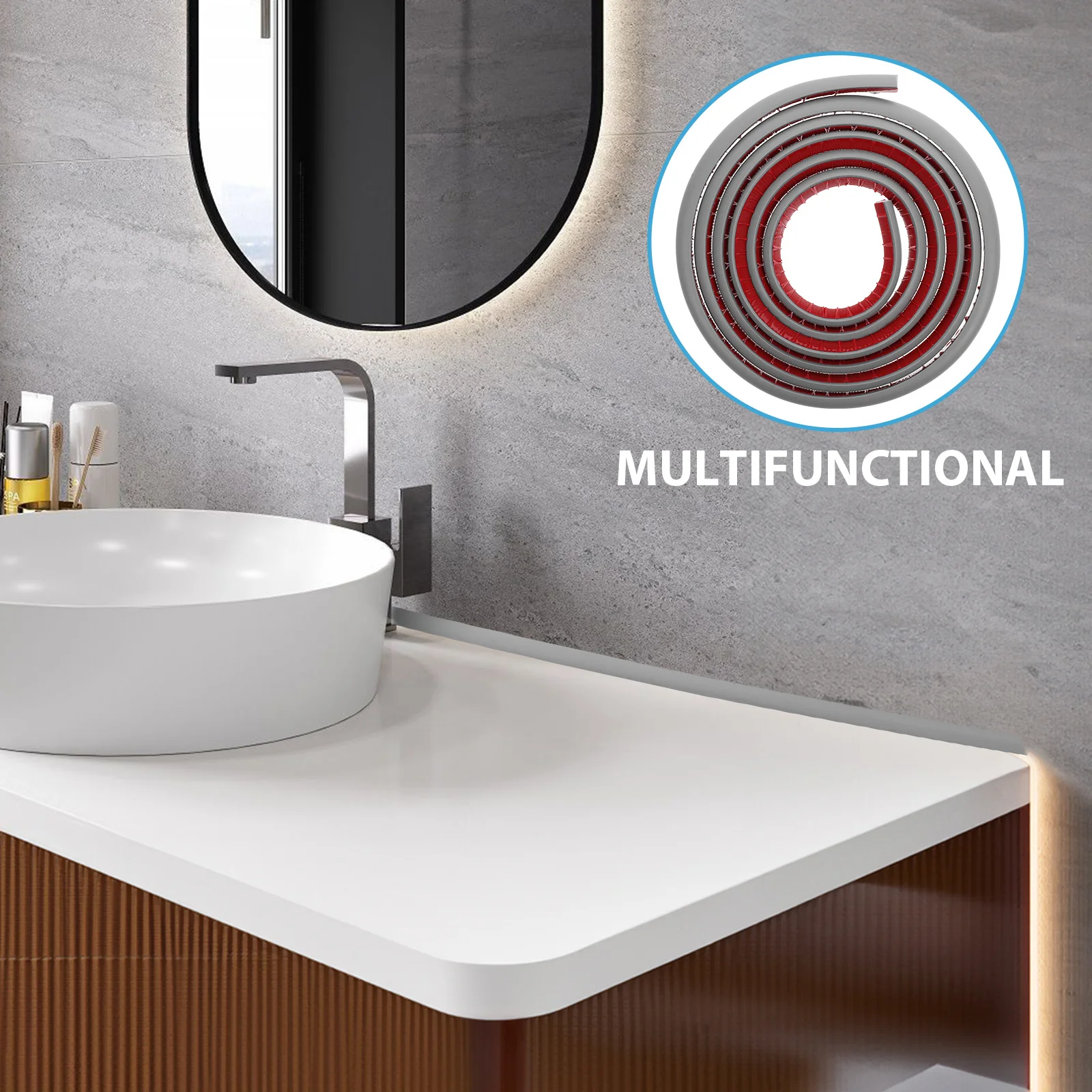 مرنة ربع جولة تقليم صب الذاتي لاصق PVC حافة الكسوة للأرضيات الدرج زوايا حوض الاستحمام انحناء قشر عصا #6