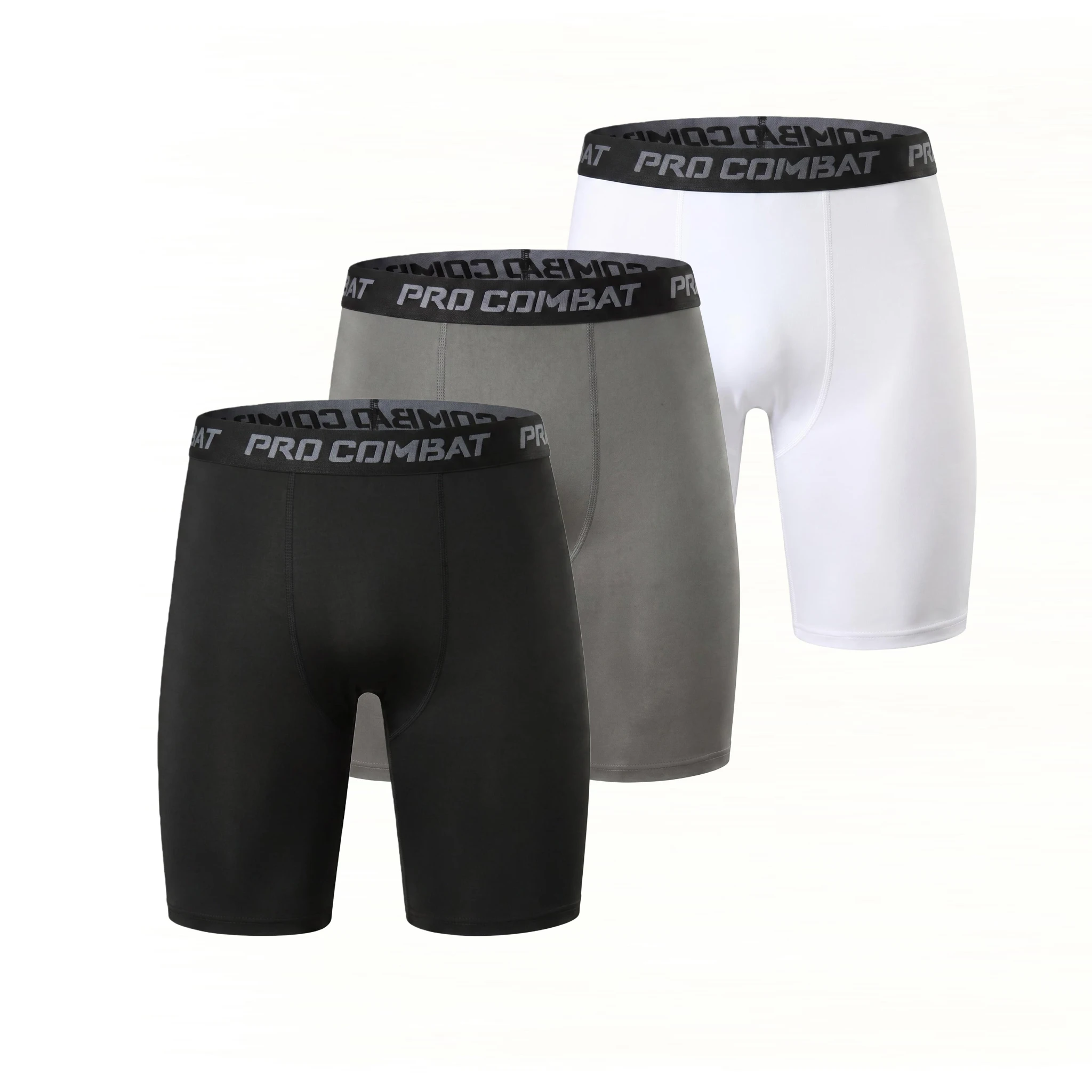 3er-Pack Herren-Kompressions-Shorts, schnelltrocknend, atmungsaktiv, eng anliegend, für Sport, Freizeit, Fitnessstudio, Training, Laufen, Sportbekleidung – Detail 4