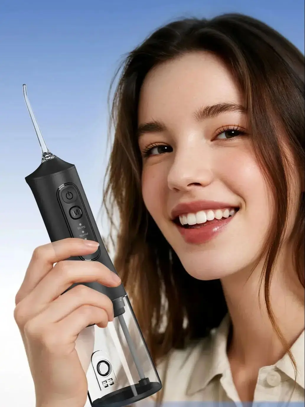 Irygator doustny bezprzewodowy Dr.Yadent YD06 WaterFlosser 300ML, przenośny, szybkie ładowanie USB-C, 7 dysz, 4 tryby, wodoodporność IPX7 — 2