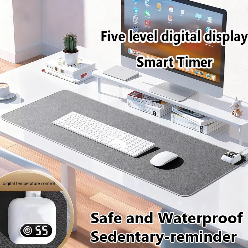 Electric Heat Mouse Pad Table Mat Display Temperature Heating Mouse Pad Keep Warm Hand For Office Computer Desk Keyboard Winter