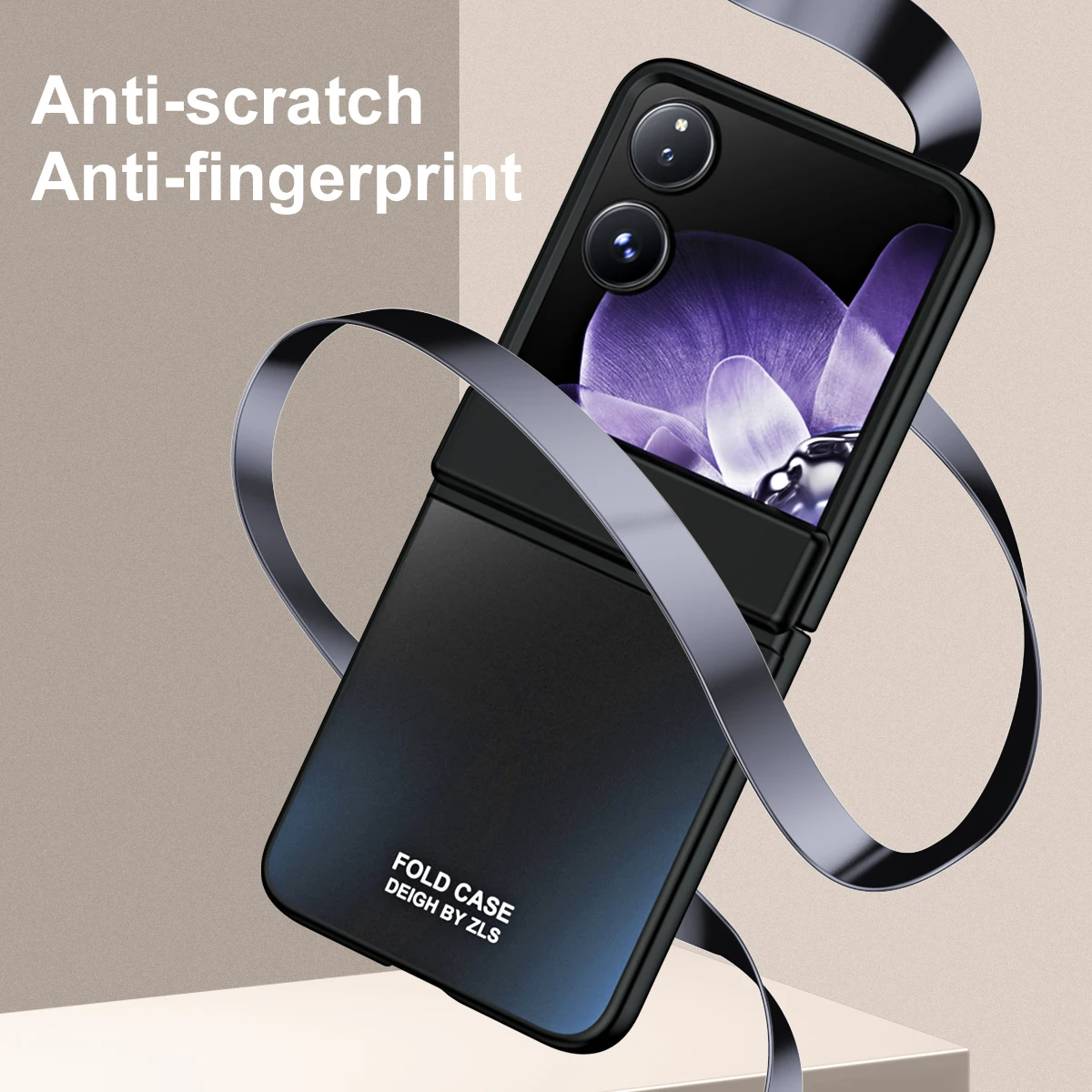 Luksusowe etui z powłoką galwaniczną do Xiaomi MIX Flip 2 Mixflip, ochronne, składane, modne, z motywem gwieździstego nieba, odporne na wstrząsy, plastikowe etui na telefon Mi Flip — zdjęcie produktu 4