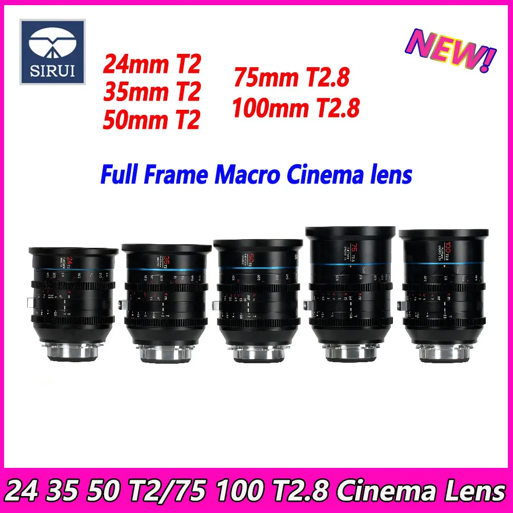 

SIRUI Jupiter 24mm 35mm 50mm T2 75mm T2.8 1:1 100mm T2.8 1:1.5 Full Frame Macro Cinema lens For EF PL Cine Cameras