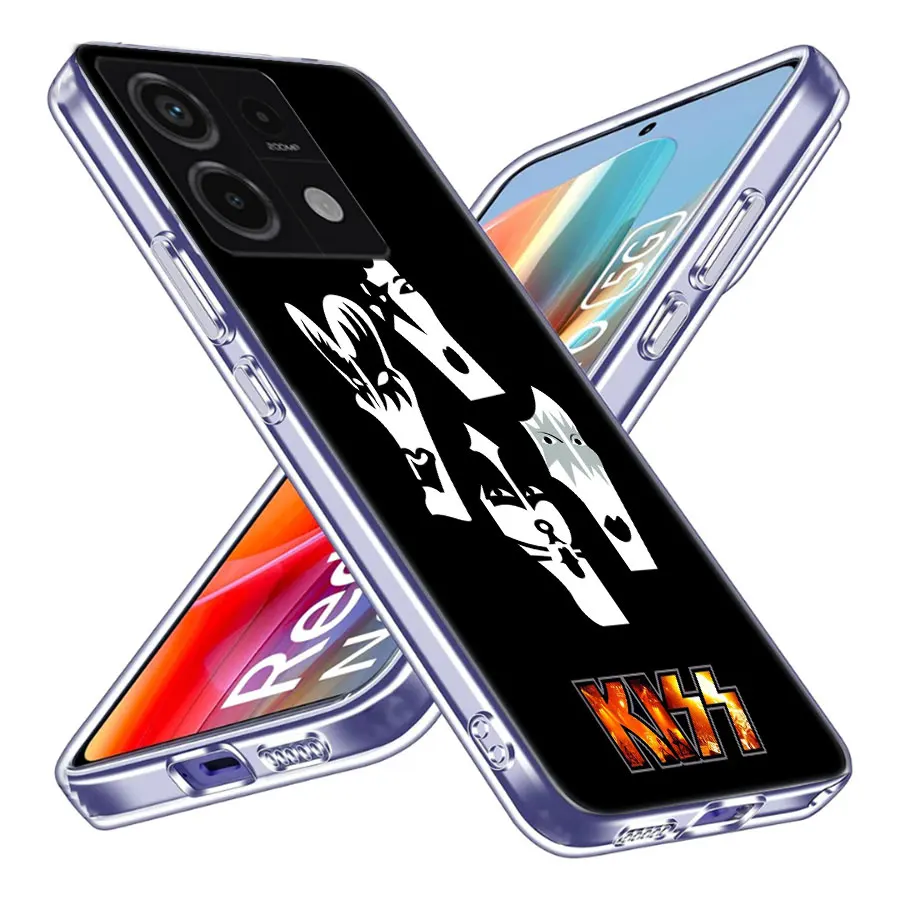 Coque de téléphone transparente Kd'appareils Rock Band pour Redmi Note, 11, 11S, 11T, 11E, 10 Pro, 10S, 5G, 9, 9S, 9T, 8, 8T, 7, 7A, 6, Hard PC Cell