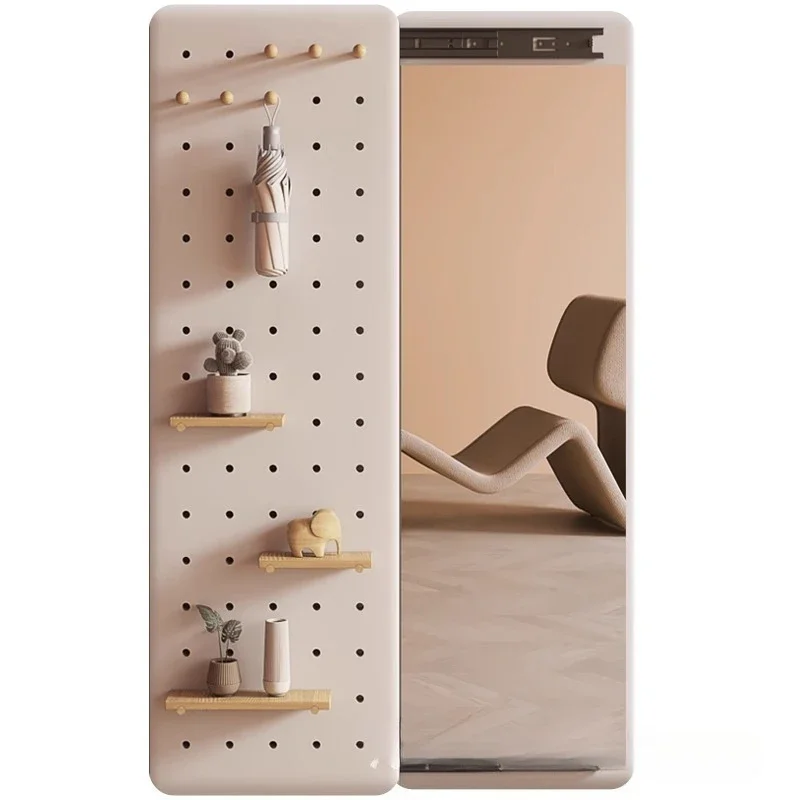 Flool Mirror Hidden Sliding Full Body Standing Full Length Mirror Wall Mount Entryway Bedroom Living Room Dressing Easy Install