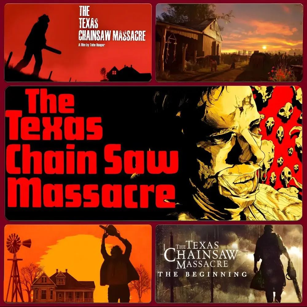 horror slasher T-The Texas Chain Saw Massacre Mouse Pad Large Gaming Mousepad with Stitched Edges Thickened Desk Mat PC
