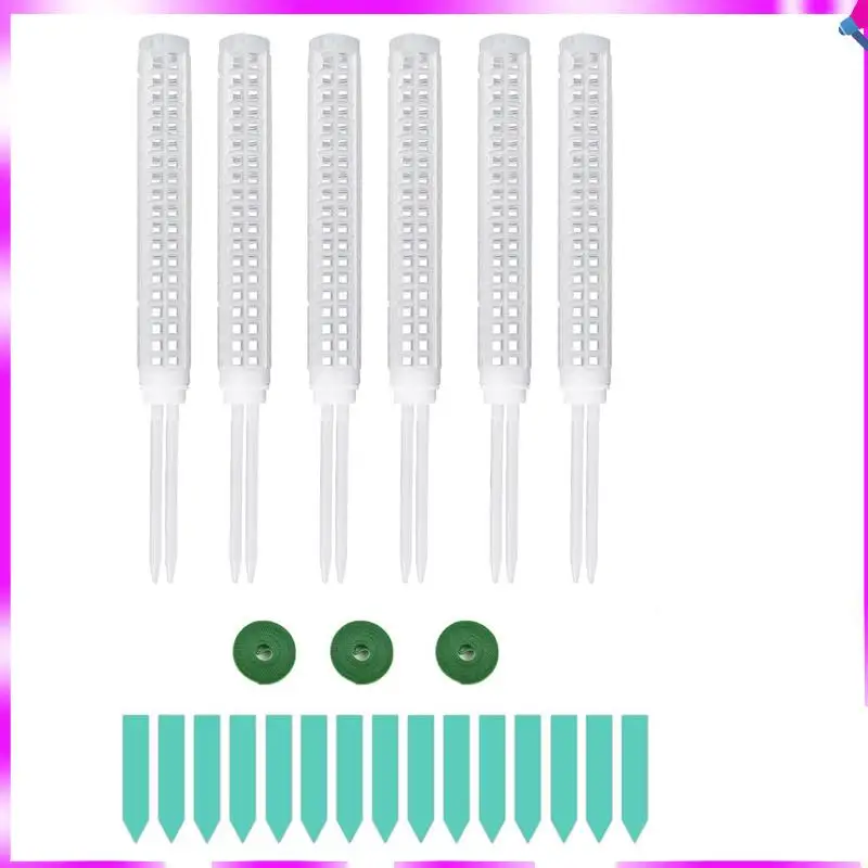 N96R 6Pcs Moss Pole For Plants Monstera, 15.6 Inch Plastic Stackable Moss Poles For Small Or Medium Climbing Plants Monstera Dur