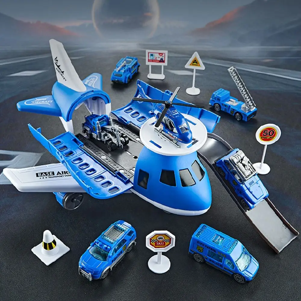 Creative Red Blue Inertia Rail Airplane Deformable Track Plastic Simulation Aircraft Model Road Sign Random Car Track Gift