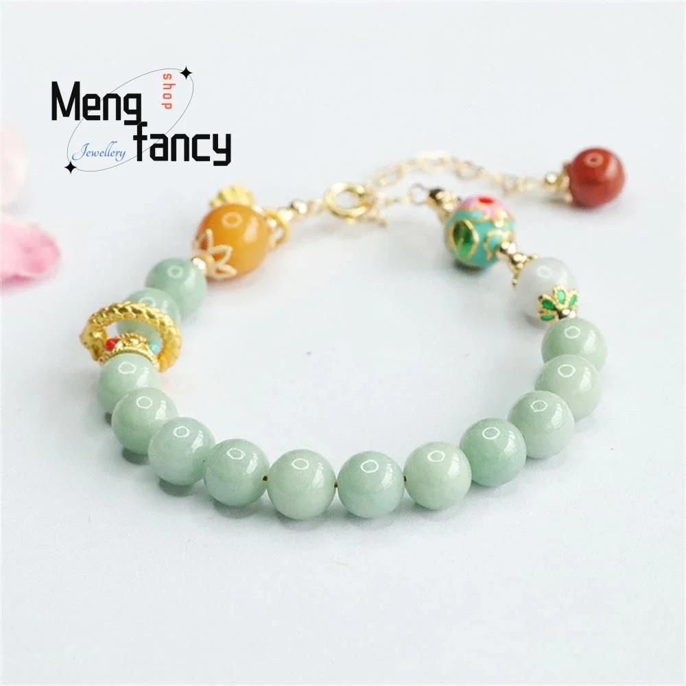 

Natural Myanmar A-goods Jadeite Exquisite Elegant Simple High-grade Bracelet Full Colour Jade New String Luxury Quality Jewelry