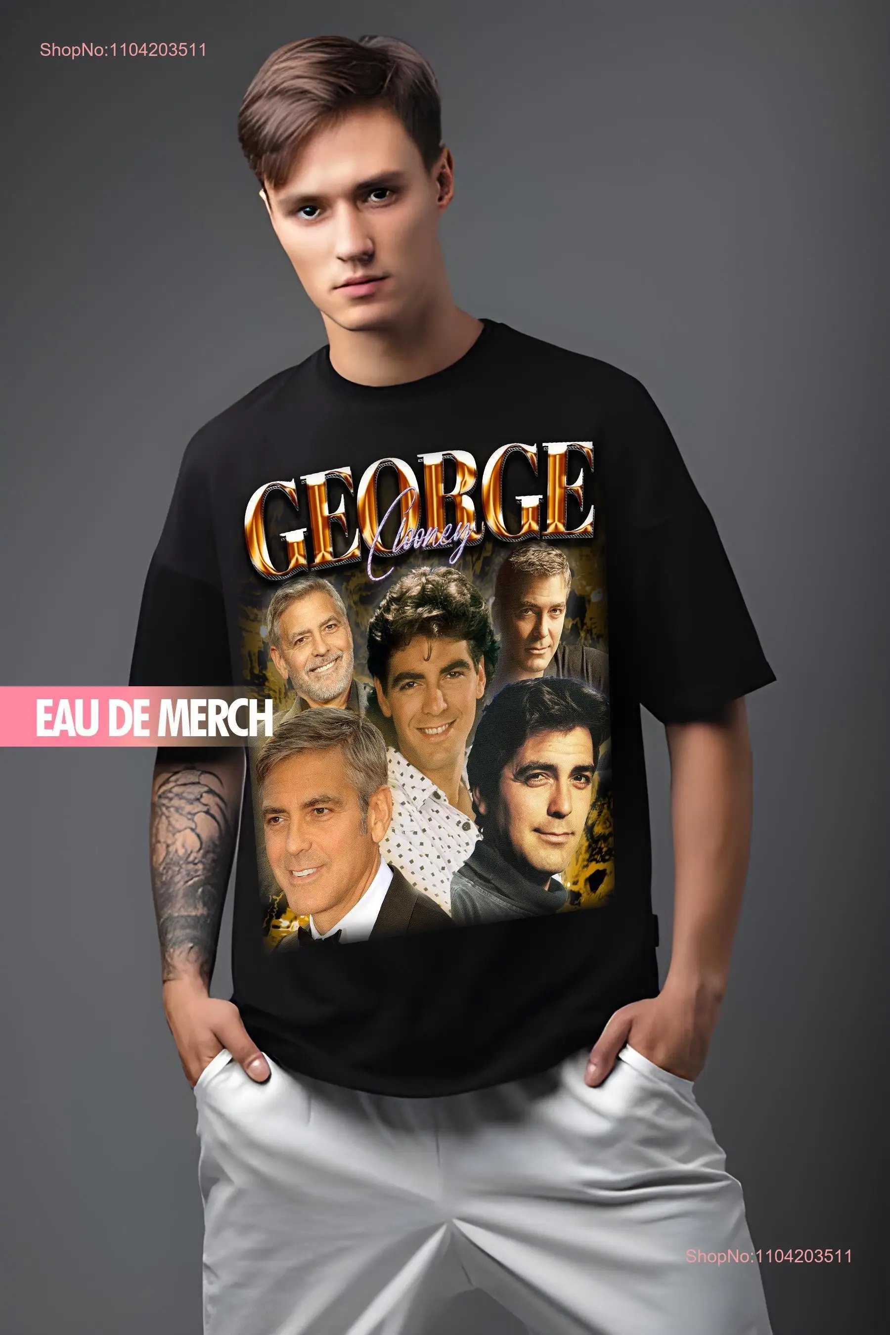 GEORGE CLOONEY TEES Vintage T Shirt 90s Retro Merch Homage Fans long or short sleeves