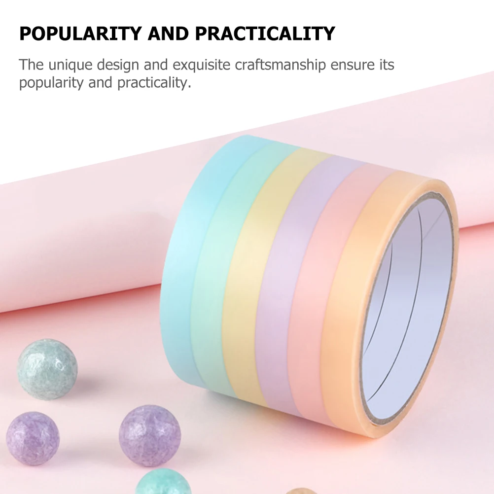 

6 Rolls Tape Goo Ball Colored for Kids Sticky Diy Decoupage Adhesive Tapes Balls Student