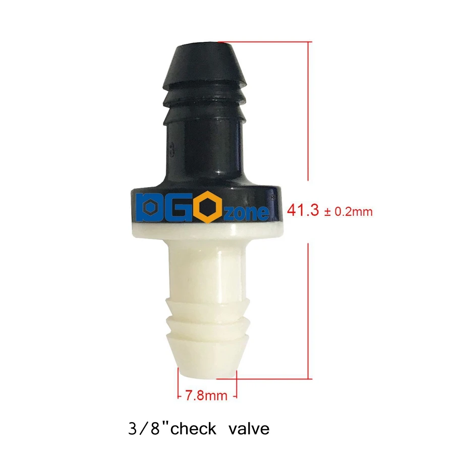 Válvula de retención de diafragma de plástico, conector unidireccional de Aire líquido, materiales ABS, 3/16, 3/8 y 1/4 pulgadas