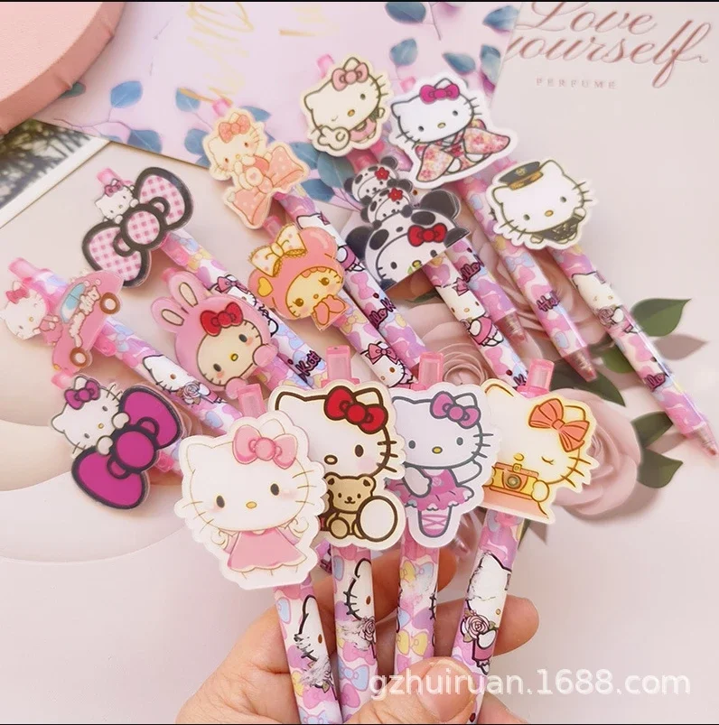 

Гелевая ручка Hello Kitty с милым мультяшным прессом, студенческие экзамены, 0,5 мм, обзорные вопросы, гладкие, быстросохнущие, канцелярские принадлежности для учебы, подарок