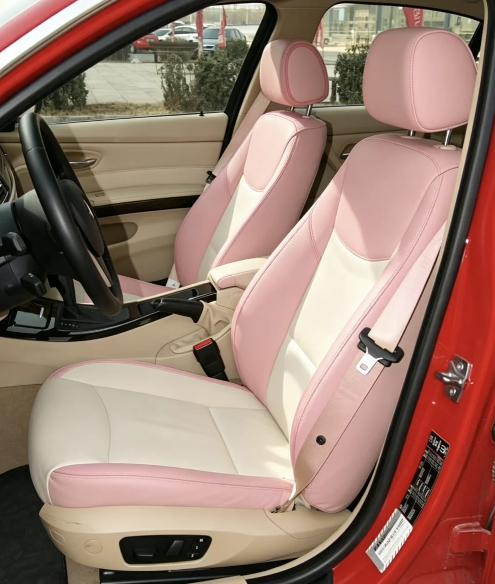 Für BMW E90 2005~2012 Maßgefertigte Autositzbezüge Luxuriöses Nappaleder 100% Passgenau Innenausstattung 360 ° Vollständige Abdeckung – Detail 3