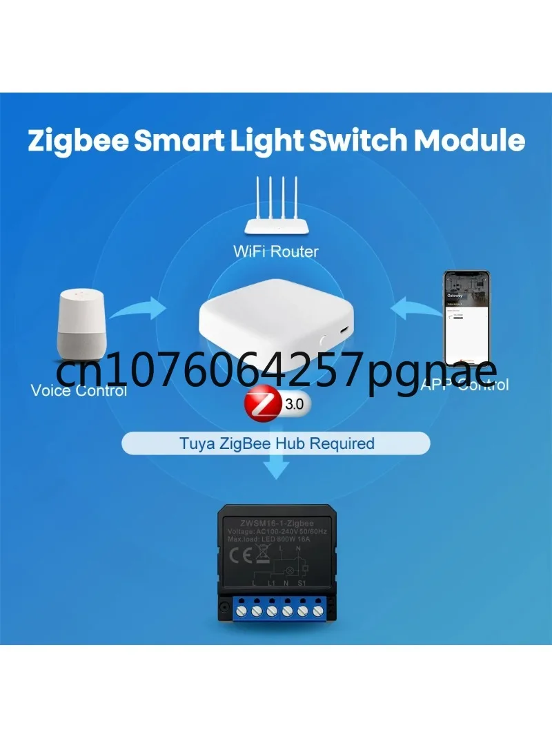 Tuya Wifi Smart Light Switch Module Diy Breaker Voice Control Home Light Controller Avatto Zigbee Smart Module Blue Color