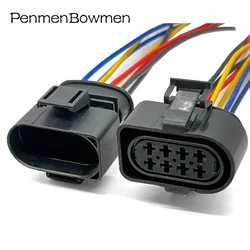 1 Set 8 Pin Car Oil Nozzle Throttle Electrical Cable Connectors Female Male Wire Harness Plug for VW 3A0973834 3A0973734