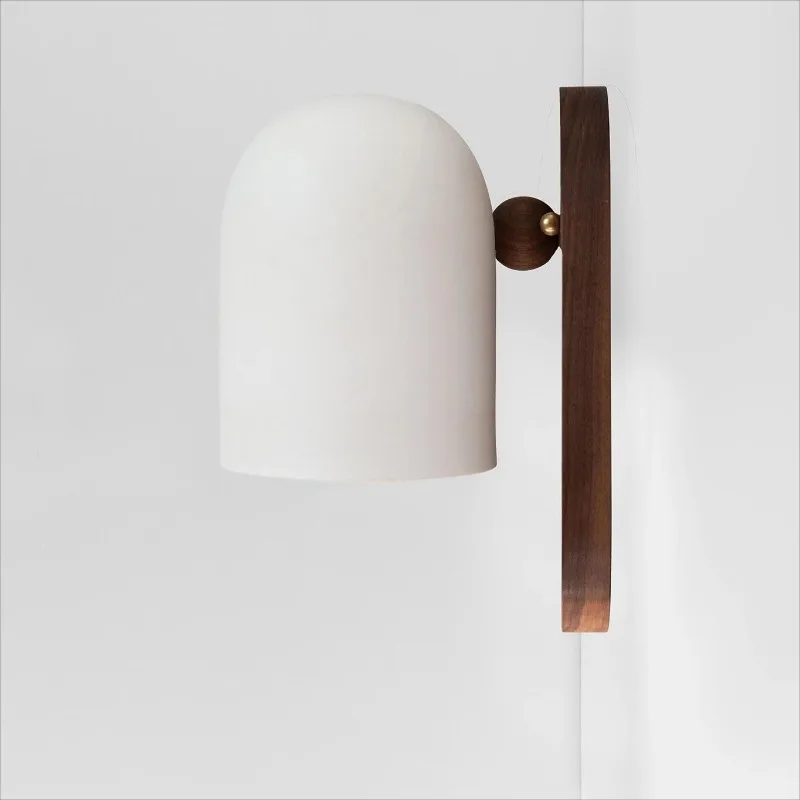 

Nordic walnut personalized wall lamp indoor wabi-sandy wind retro porch bedside atmosphere Japanese zen balcony ball lamp