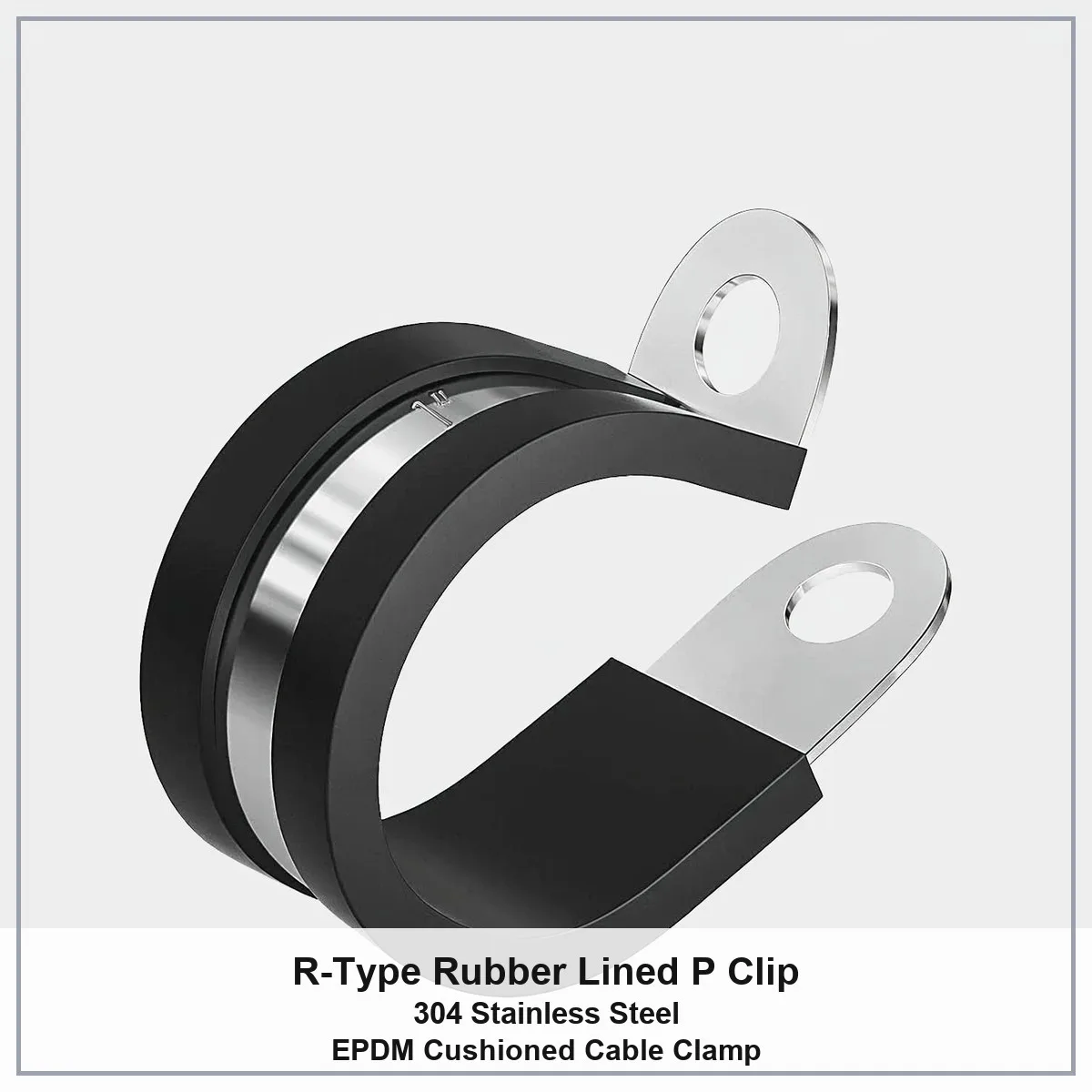 24Pcs R-Type Rubber Lined P Clips Stainless Steel Cable Mounting Clamp Hose Pipe Fixed Bracket 6-51mm Fasteners