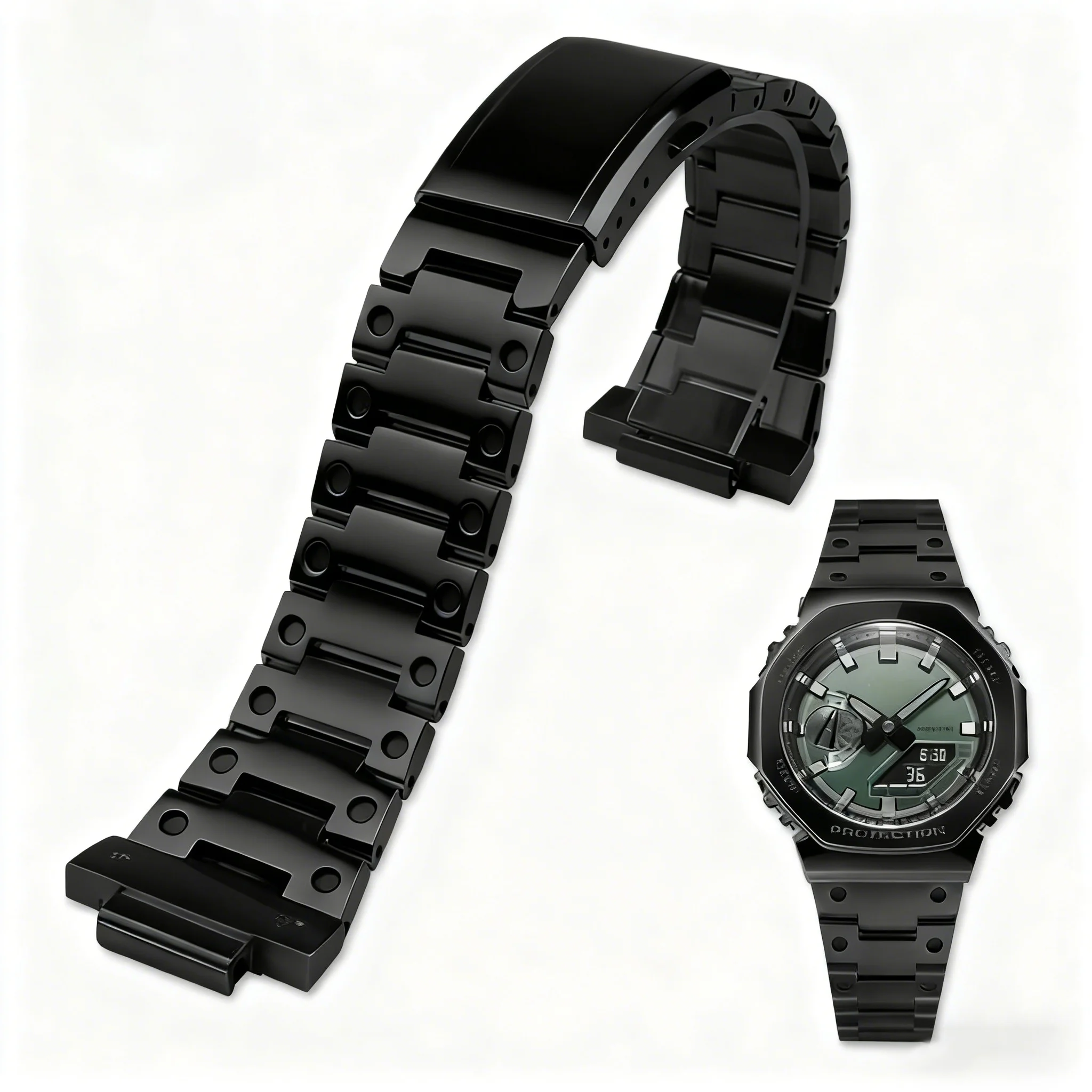 For Casio G-Shock GA2100 GA2110 Stainless Steel Watch Strap Modified Bezel Metal Case Watchband Men's Accessories Compatible