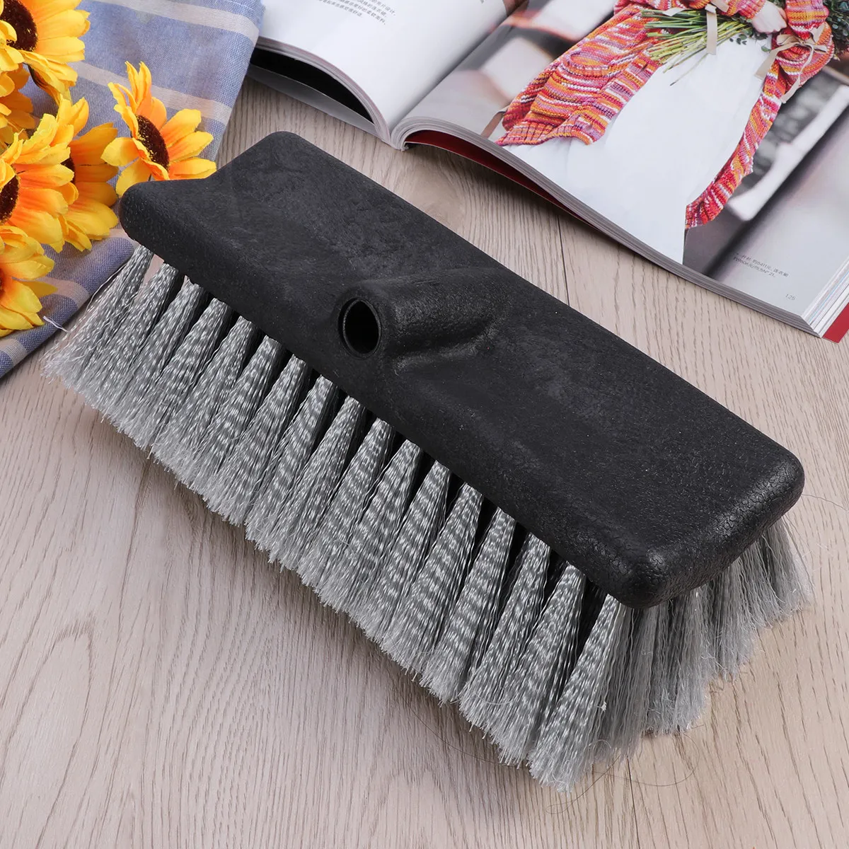 Comfortable Grip Auto Scrub Brush Dense Hard Fiber Head Non-Scratch for Car Truck Boat Kitchen Cleaning Car Wash Brush