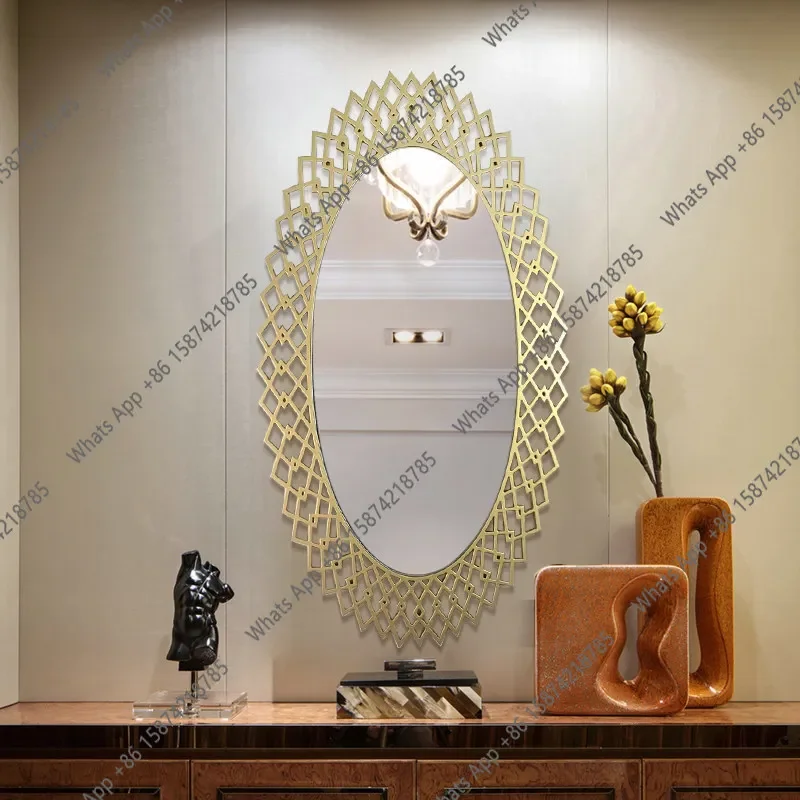 Xx French Light Luxury Decorative Mirror Wall-mounted Bathroom Mirror Simple Mystery Mirror Bathroom Art Makeup Bathroom
