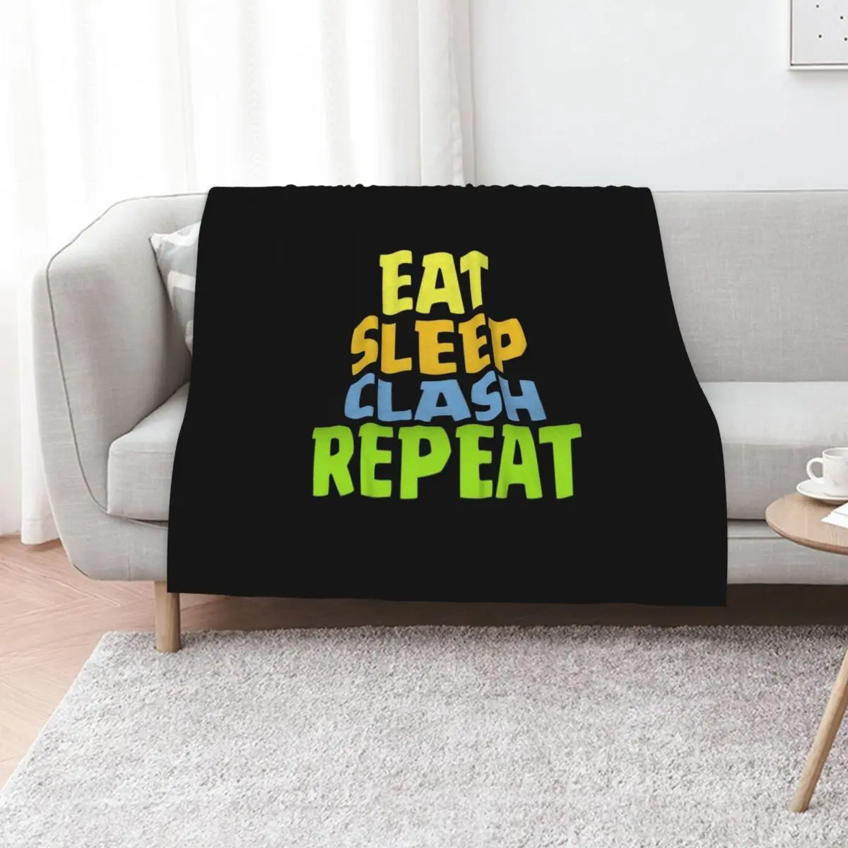 

Eat Sleep Clash Repeat Funny Gift Throw Blanket Extra Large Throw Soft Plush Plaid Soft Baby Blankets