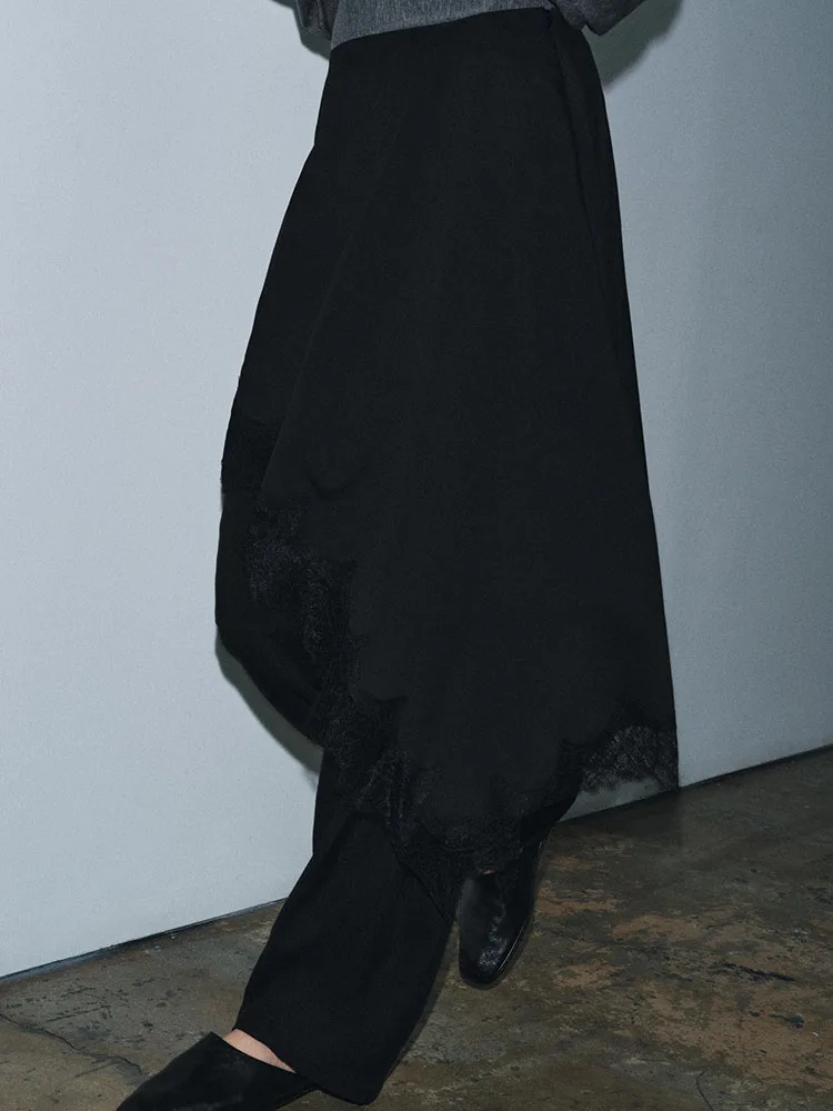 Winter 2025, neues Damen-Faja-Schlankheits-vielseitiges, asymmetrisches Spitzen-Ethno-Bühnenkostüm mit mittlerer Taille und Premium-Qualität