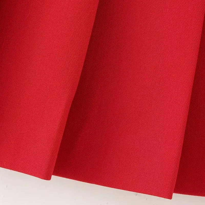 Traf Rode Plooirok Damesrokken Lente Zomer 2024 Midden Taille Korte Rok Koreaanse Stijl Rokken Dames Rok Nieuwkomers