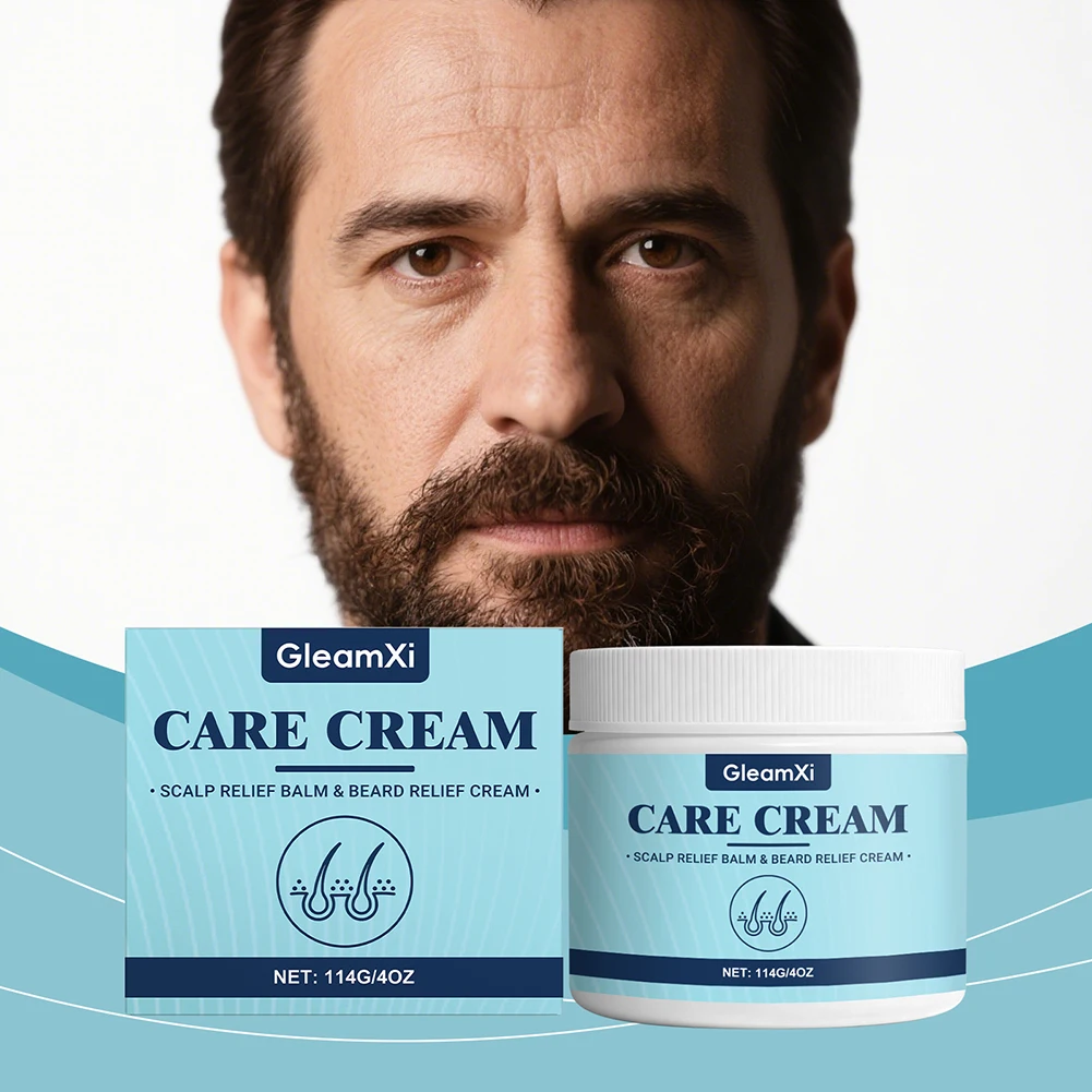 

114g Beard Care Cream,Scalp And Beard Moisturizer For Men,2-In-1 Dual Actions Formulas,For Professional Barbershop Quality