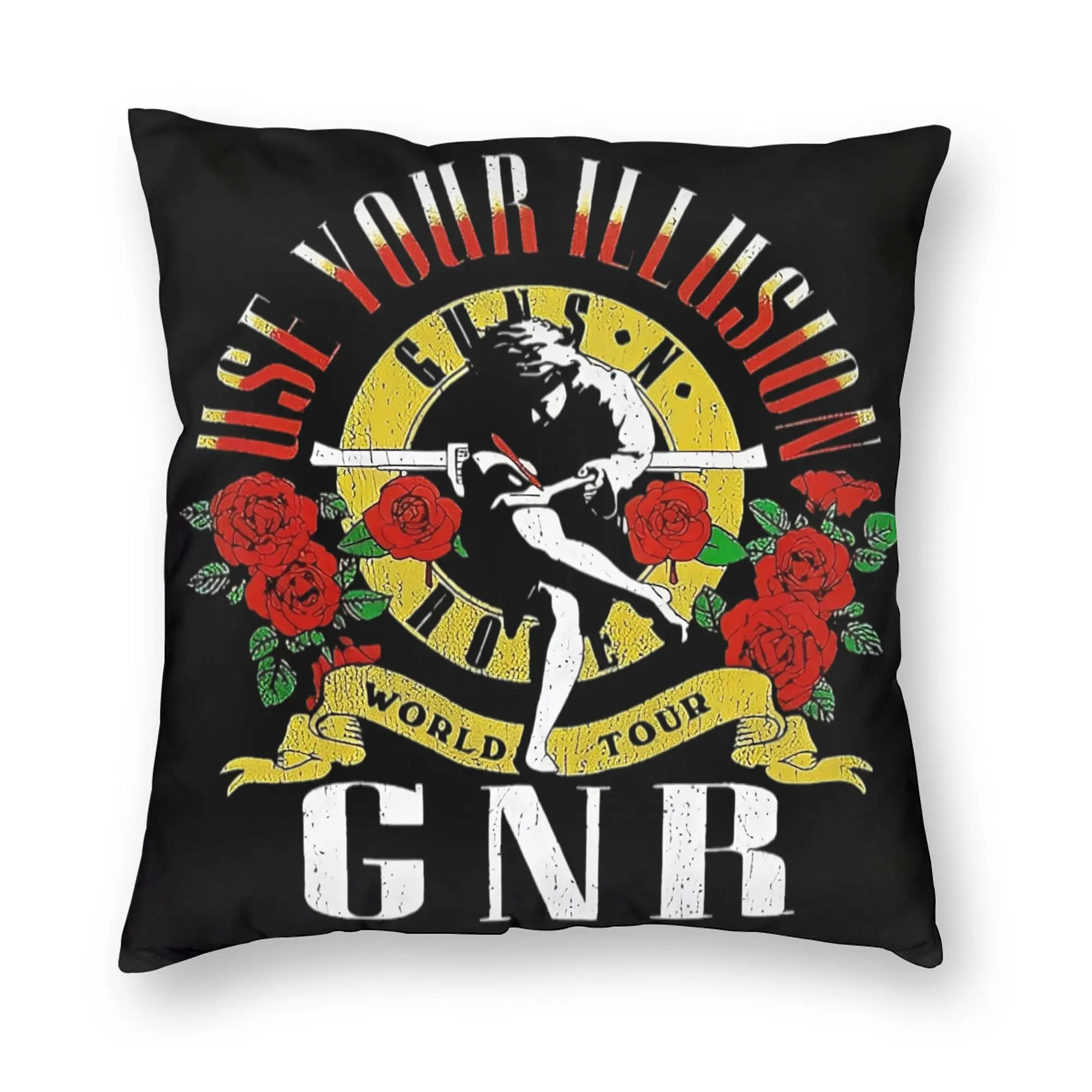 G-Guns N Roses Metal Rock  Pillowcase Double-sided Printing Polyester Cushion Cover Gift  Throw Pillow Case Cover Home Zippered