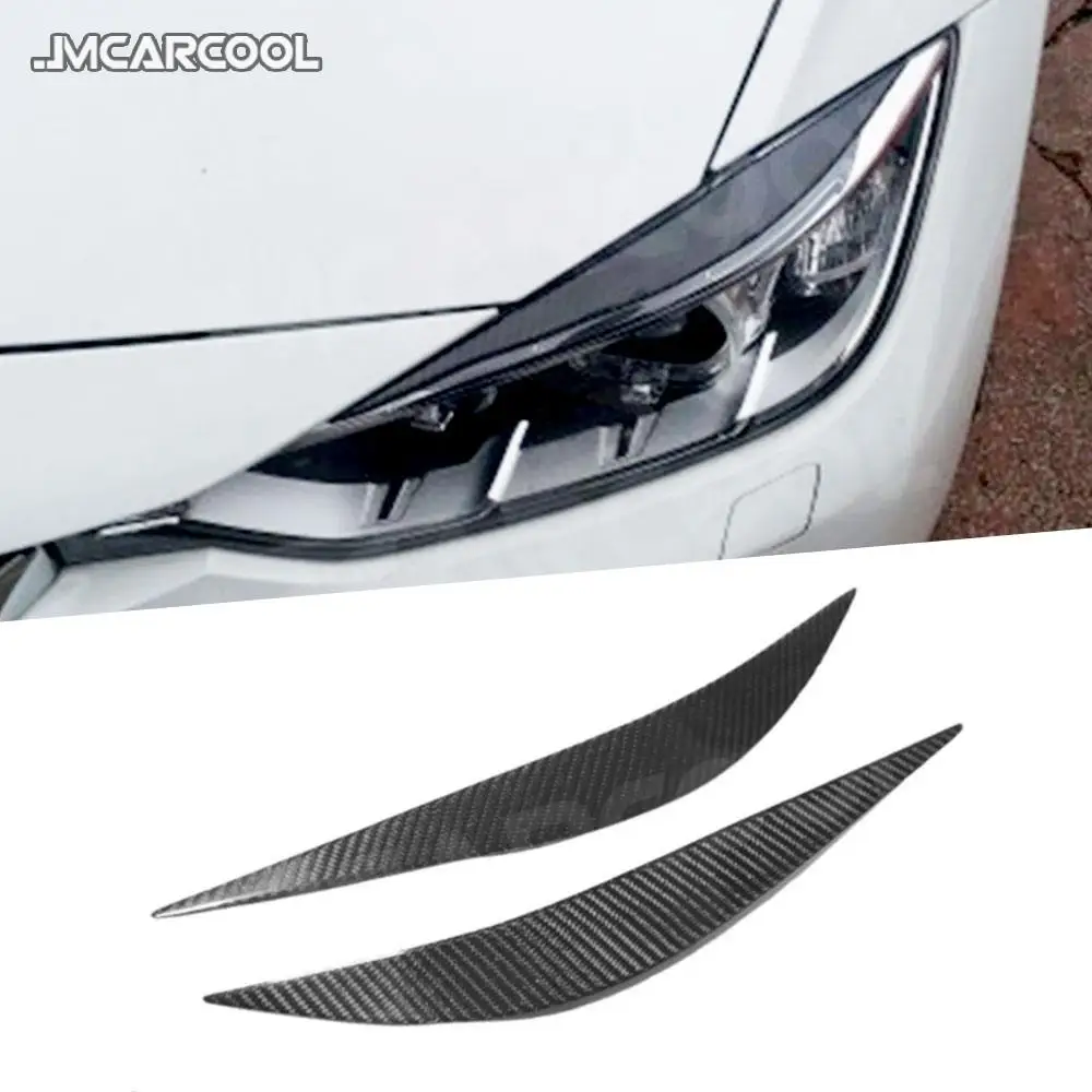 

JMCARCOOL 2 PCS Carbon Fiber Front Headlight Lamp Eyelids Trims Cover Stickers for BMW 4 Series F32 F33 F36 F82 F83 Car Styling