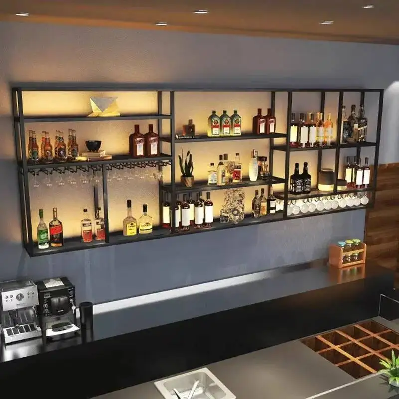 

Corner Commercial Bar Wine Cabinets Living Room Restaurant Modern Holder Wine Rack Inverted Retail Armario Para Vinos Furniture