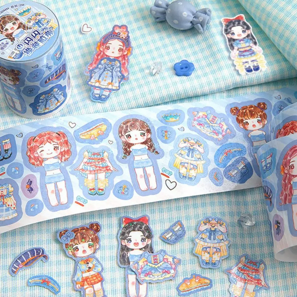 Cartoon Adhesive Stickers Toys for children Girls Dress Up Princess Change Sticker Paper