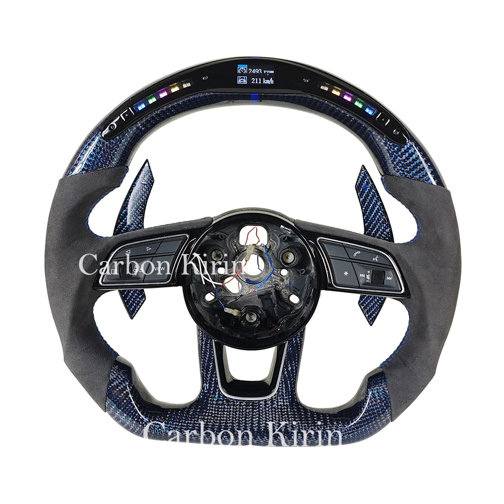 Forged Carbon Fiber Steering Wheel Suitable For Audi A3 8Y A4 B9 S3 S4 S5 A5 RS3 RS4 With Buttons And Shift Paddles