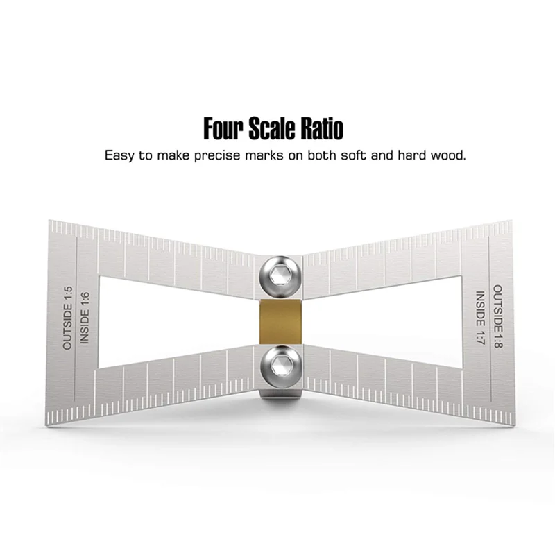 2 pennarelli a coda di rondine, strumento guida a coda di rondine con calibro per giunti in legno con scala, modello a coda di rondine dimensioni 1: 5-1: 6 e 1: 7-1: 8-B51B