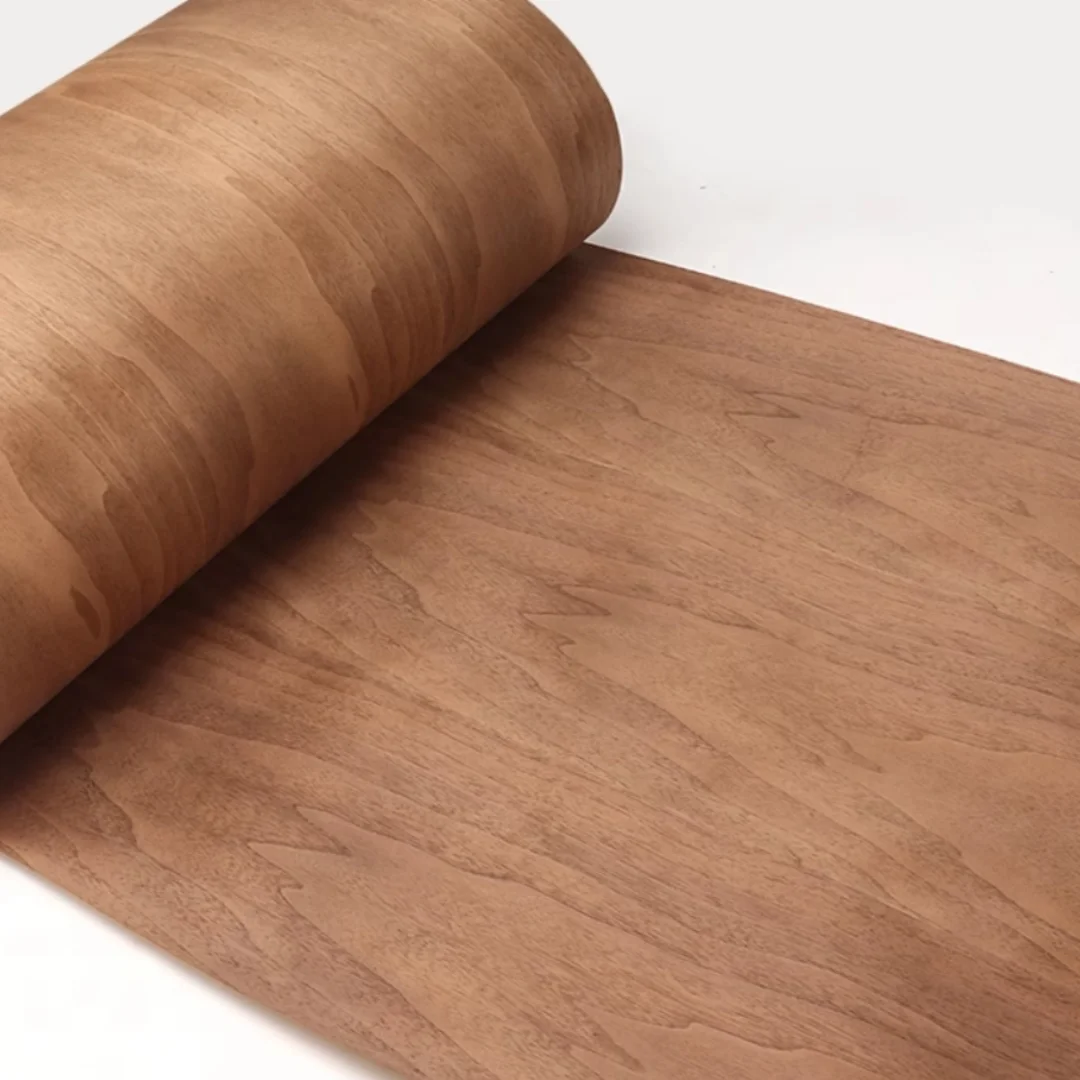 

size:250x58cmT:0.25mm Handmade Veneer for Home Decoration - Dyed Coffee-colored Walnut Grain Kraft Paper Wood Veneer