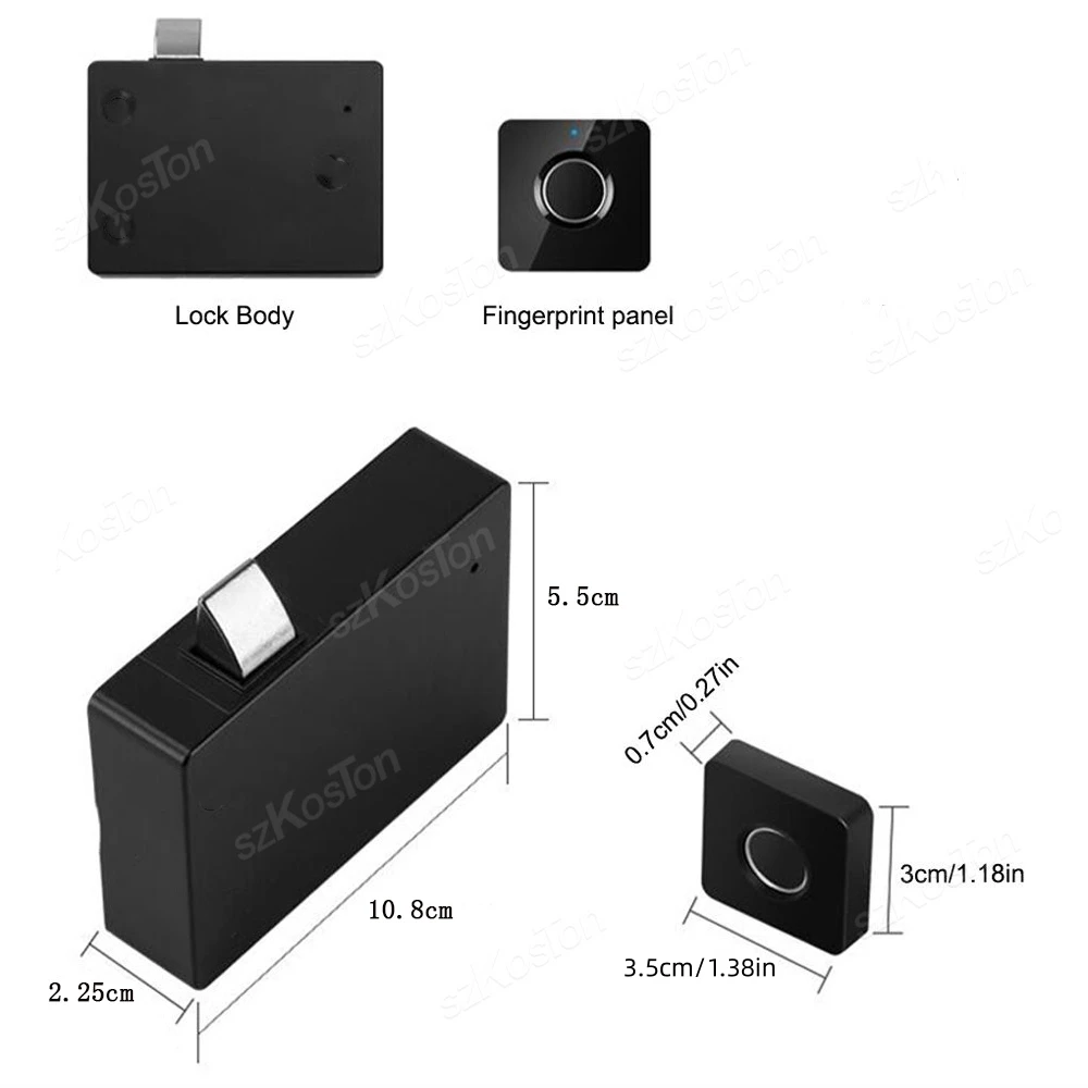 Imagem -05 - Smart Gaveta Gabinete Lock Eletrônico Biométrico Fechaduras de Impressão Digital Móveis Locker Finger Print Smart Door Lock