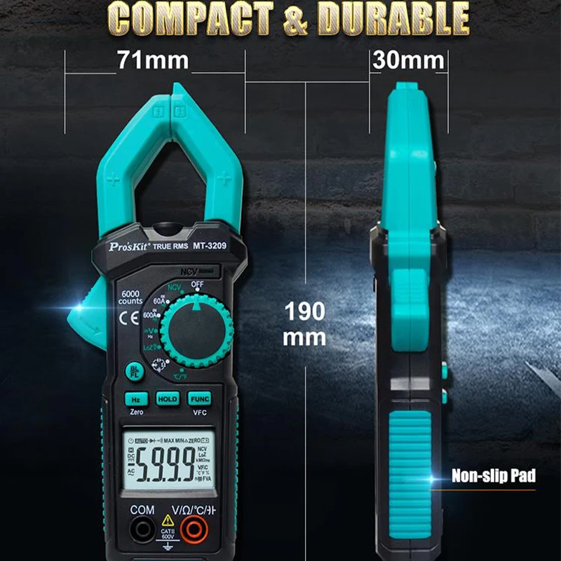 MT-3209 True RMS Digital braçadeira Medidor AC/DC Voltímetro Digital Amperímetro Alicate Multímetro Multitester Elétrico Profissional