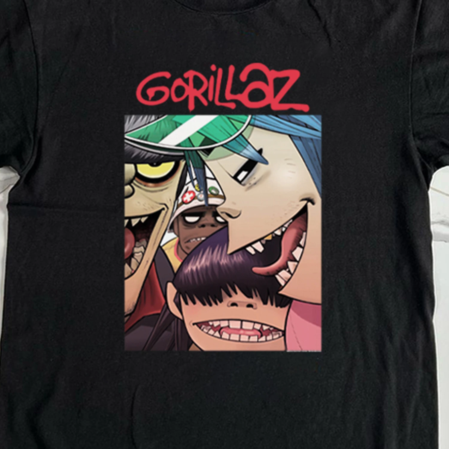 Street Hip Hop Rock Gorillaz British Virtual Band Printed Everything Loose Crew Neck 100% Cotton Loose Tops Breathable Tee